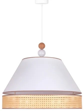 Duolla - Lustră pe cablu AVIGNON 1xE27/15W/230V d. 60 cm albă/ratan