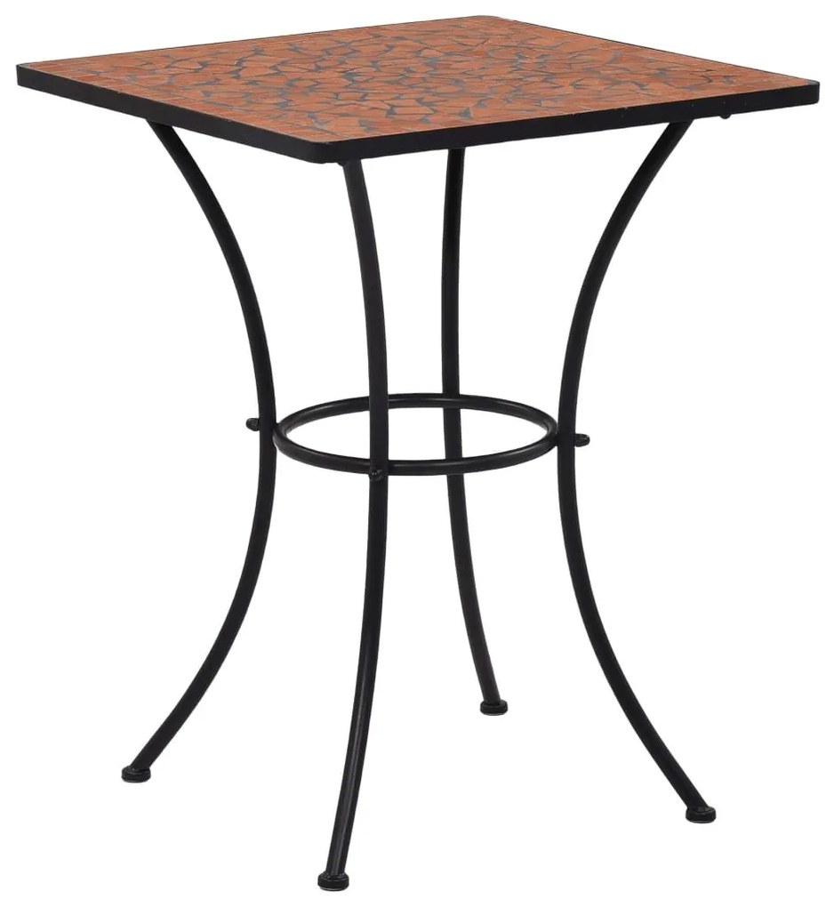 Set de bistro mozaic, 3 piese, caramiziu, placa ceramica