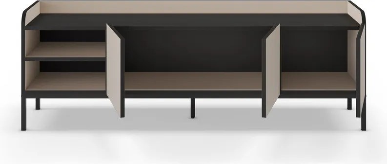 Comodă TV crem 160x55x42 cm Adara – Marckeric