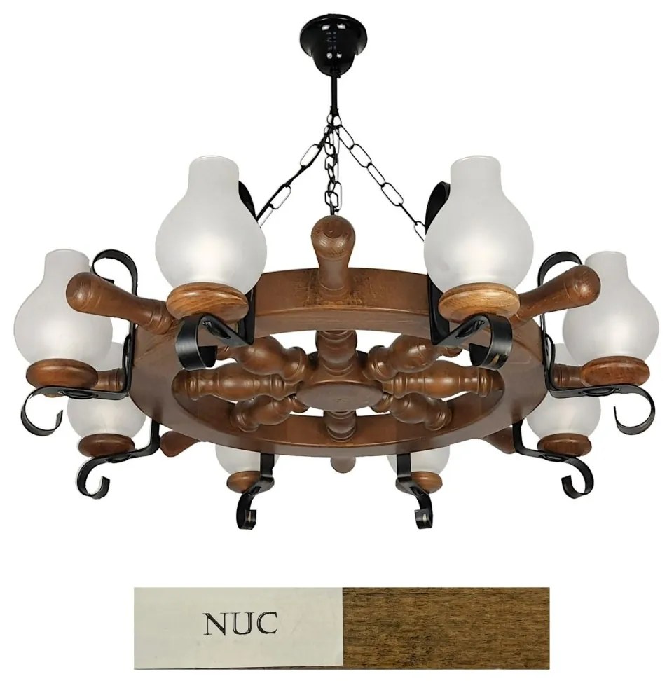 Candelabru rustic fabricat manual din lemn 8 brate Timona WOOD-TI-SP8D50