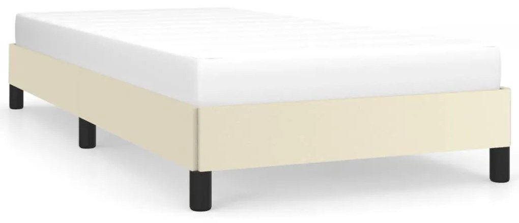 346888 vidaXL Cadru de pat, crem, 100x200 cm, piele ecologică