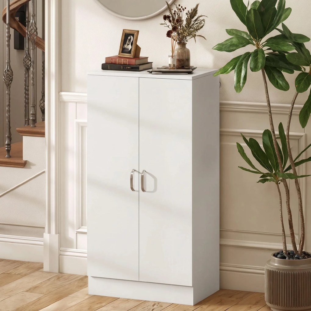HOMCOM Dulap pentru Pantofi cu 6 Rafturi Ajustabile din Lemn 55x35x108 cm Alb | Aosom Romania