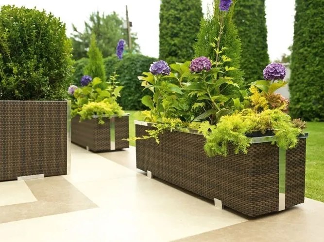 Ghiveci de rattan Novara antracit 35x35x60