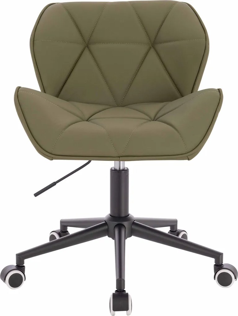 HR111K Scaun Khaki Piele Ecologica Premium Soft cu Bază Neagră