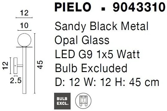 Aplica de perete design modern Pielo negru