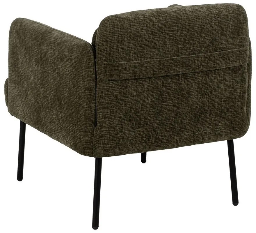 Fotoliu verde cu tapițerie din chenille Bind – Ixia