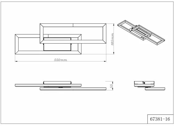 Globo WILTON 67381-16 - Plafonieră LED 16W/230V 3000/4000/6000K