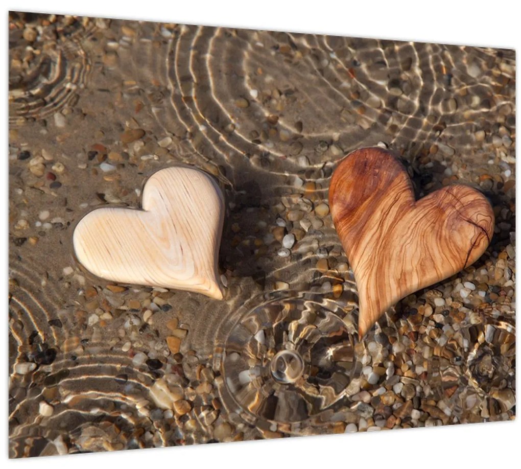 Tablou - Inimile din lemn (70x50 cm)