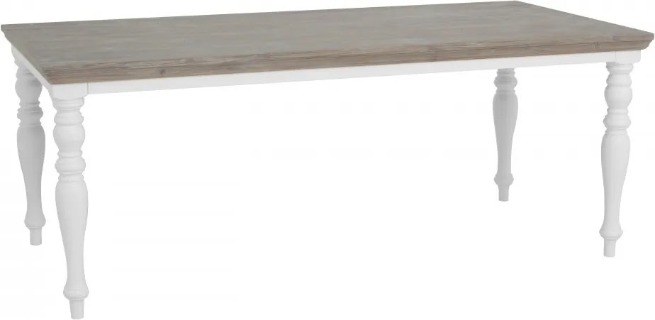 Masa dreptunghiulara din lemn de pin 180x90x78 cm maro/alb