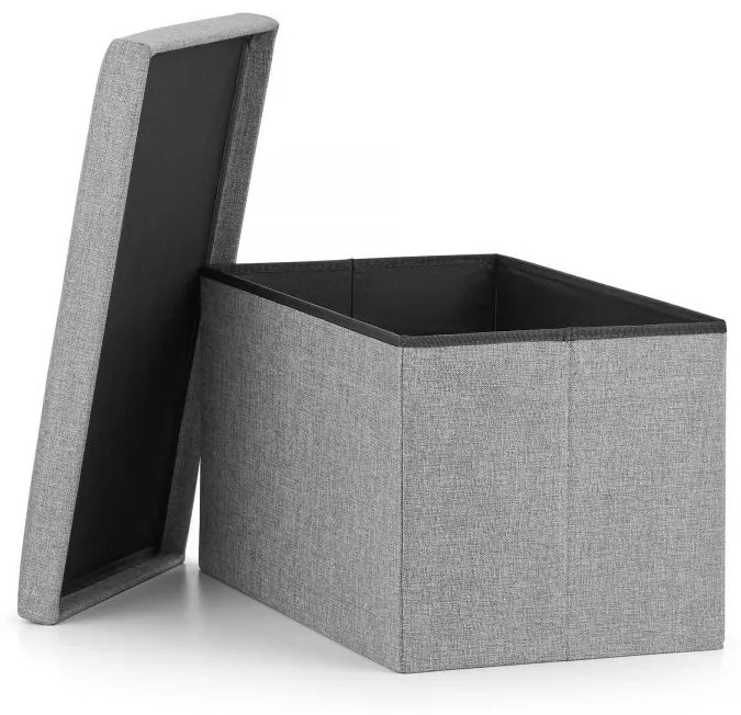 Scaun pliabil XL cu spatiu de depozitare - gri 60x38x38 cm