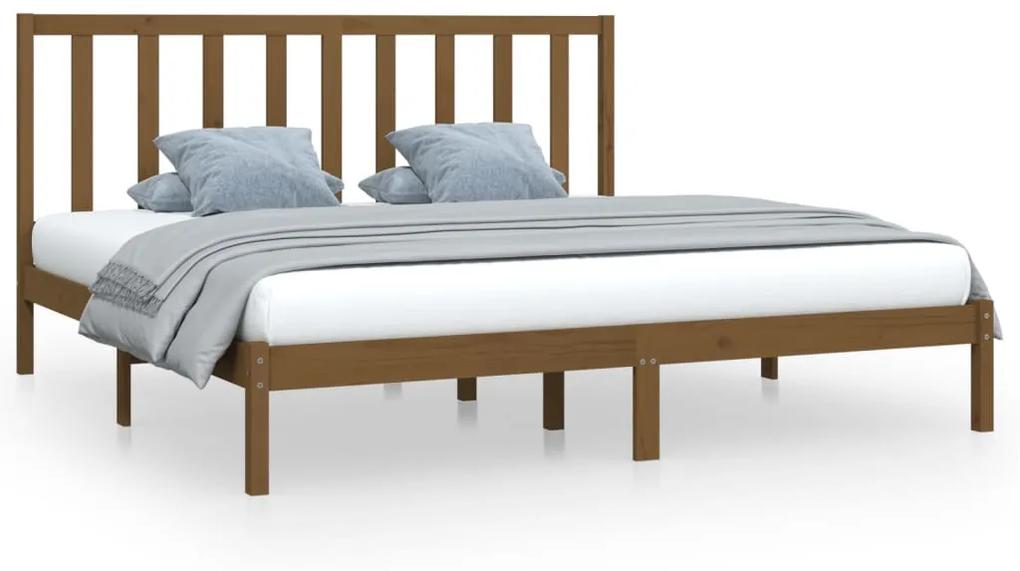3105183 vidaXL Cadru de pat, maro miere, 200x200 cm, lemn masiv de pin