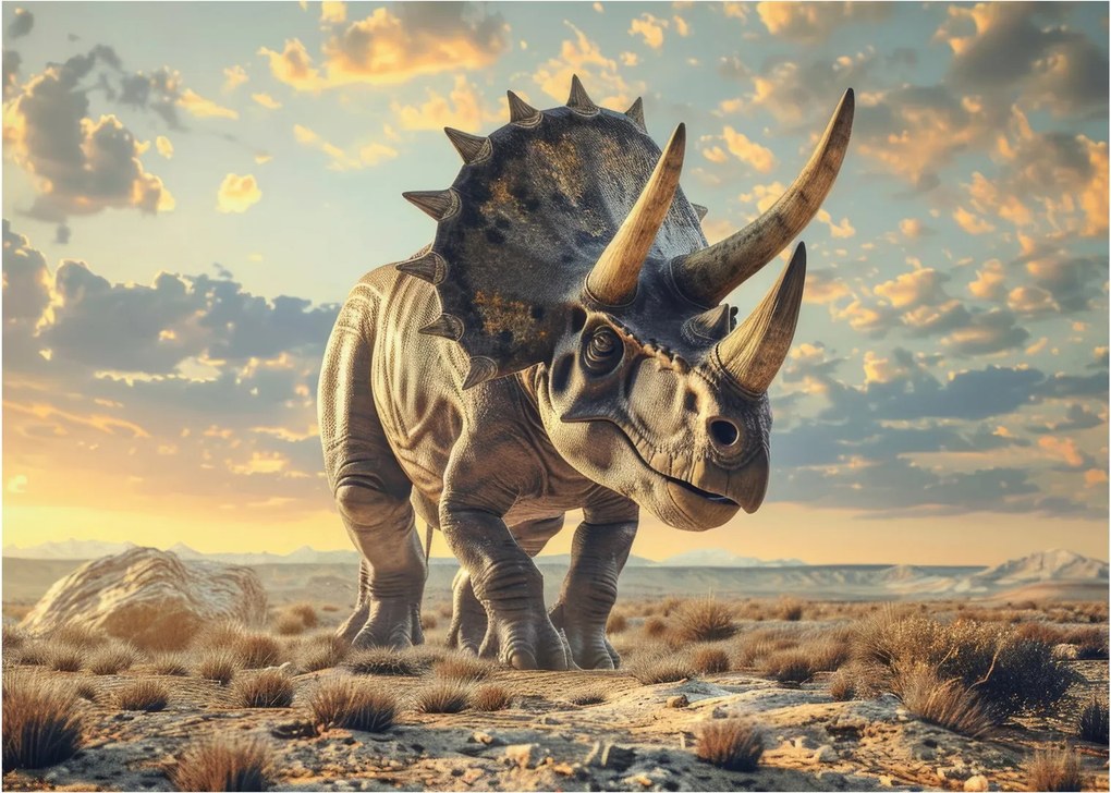 Tablou pe sticlă - Triceratops (70x50 cm)