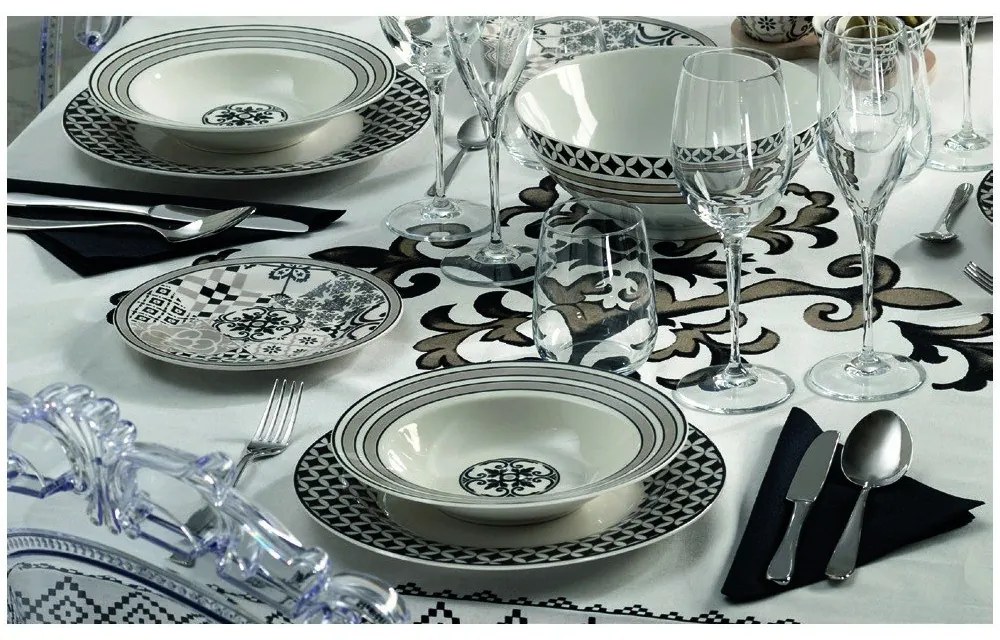Set veselă din porțelan 18 farfurii Brandani Alhambra