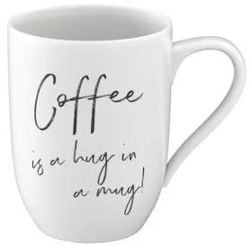 Cana din portelan, Statement Coffee is a hug in a mug, Alb, 340 ml, Villeroy & Boch