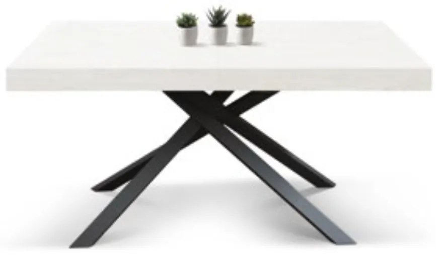 Masă Tifany BLAT ALB FRASIN - 95 cm / 90 cm / 77 - NEGRU