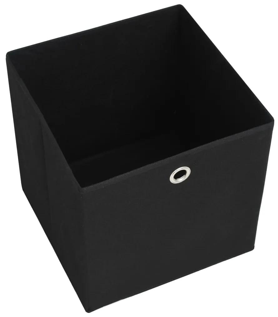 Cutii de depozitare, 10 buc. negru 32x32x32 cm material netesut 10, Negru, 1