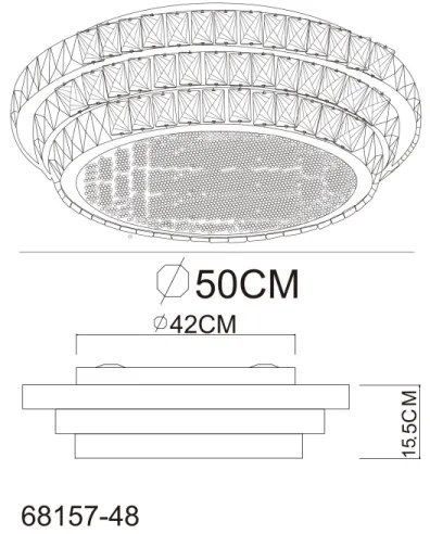 Plafonieră LED dimabilă Globo 68157-48 KLARA LED/48W/230V d. 50 cm + telecomandă