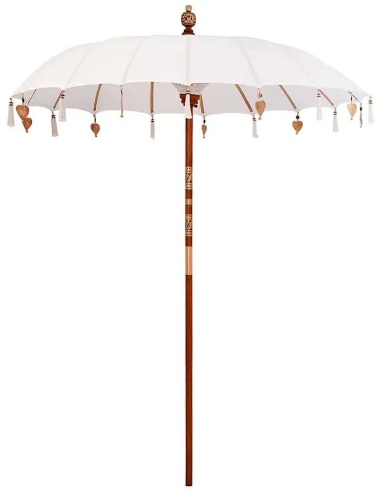vidaXL Umbrelă de soare Manual Crem x 250 cm Bumbac și lemn masiv