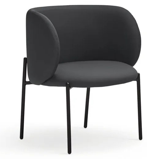 Fotoliu din imitație de piele negru Mogi - Teulat