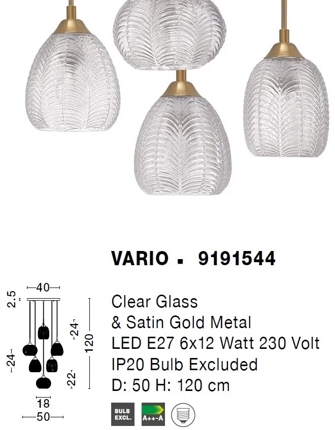 Lustra cu 6 pendule design modern VARIO