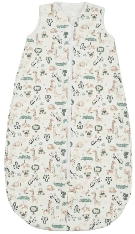 Sac de dormit din bumbac flausat cu fermoar dublu 6-12 luni Kidizi Safari, 1 tog, pentru toamna/iarna