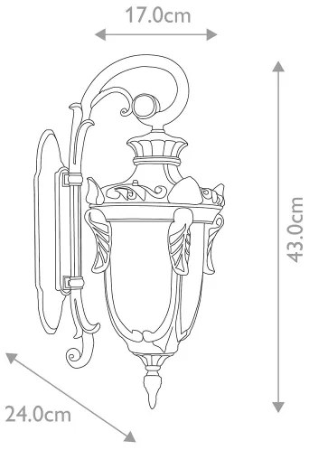 Aplică de exterior PHILADELPHIA 1xE27/100W/230V IP44 Elstead