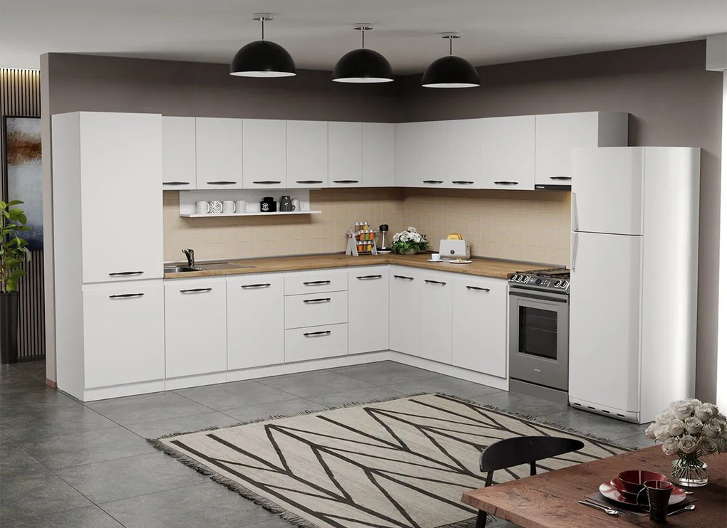 Mobila Bucatarie colt C15 Ivory 320x260 cm