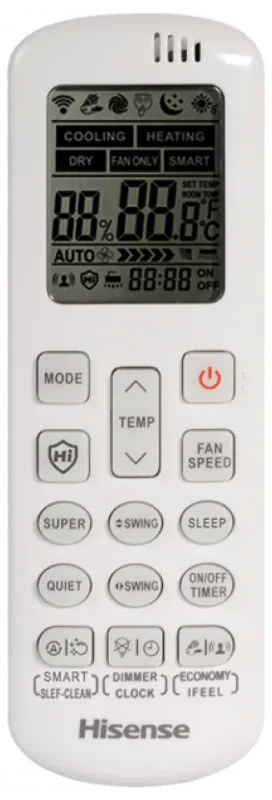 Aer condiționat cu invertor Hisense WINGS PRO KB35YR3E, 12000 BTU, A++/A+, 24 m2, Wi-Fi, Hi-Nano, Control vocal, I Feel, Alb