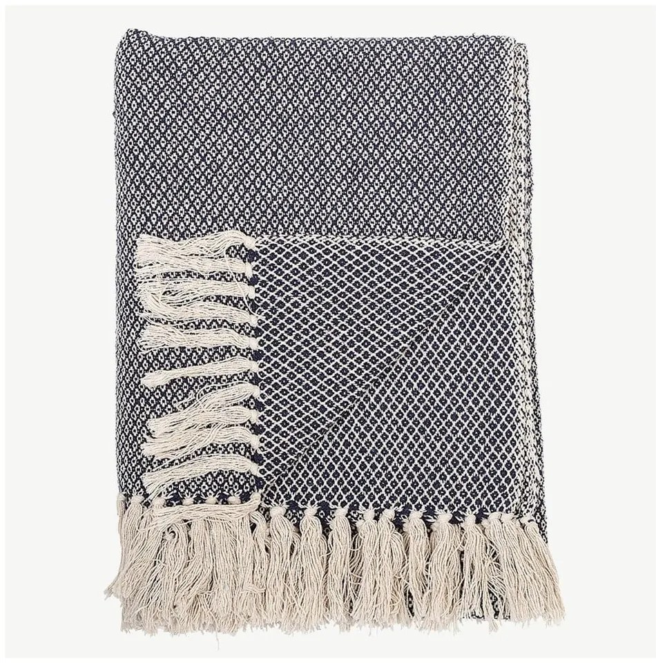 Pătură Bloomingville Throw, 130 x 160 cm, albastru