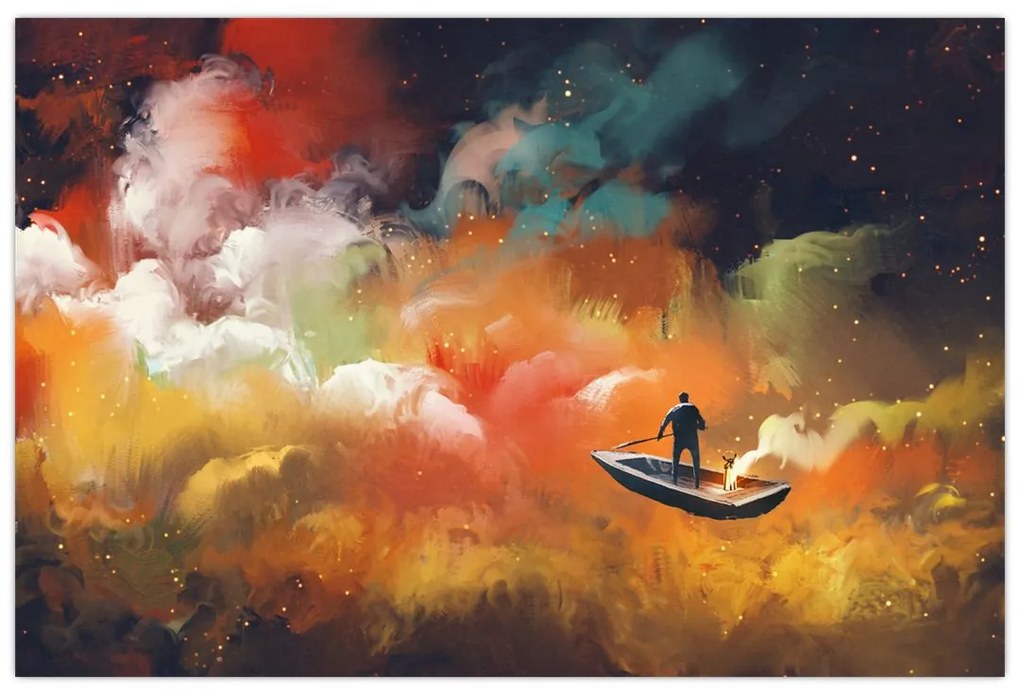 Tablou - Om navigând prin spațiu (90x60 cm)