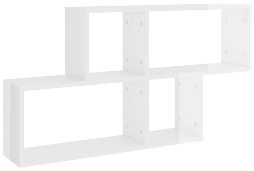 807166 vidaXL Raft de perete, alb extralucios, 100x18x53 cm, PAL