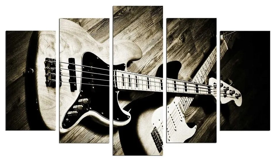 Tablou din mai multe piese Guitar, 110 x 60 cm