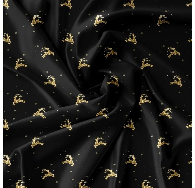 Lenjerie de pat din microfibra GOLDEN DEER neagra + cearsaf microplus SOFT 90x200 cm mentol