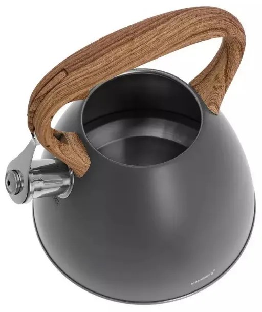 Ceainic Klausberg KB 7297, 3 litri, cu fluier, pentru plite cu inducție, din oțel inoxidabil gri