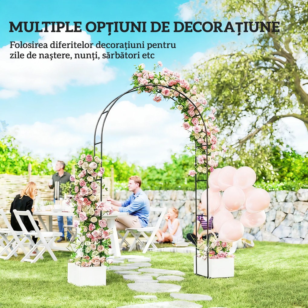 Outsunny Arc Grădină suport metalic | Aosom Romania