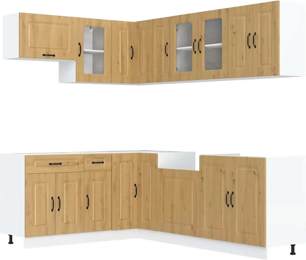 vidaXL Set dulap de bucătărie 11 piese „Kalmar” stejar artizanal lemn