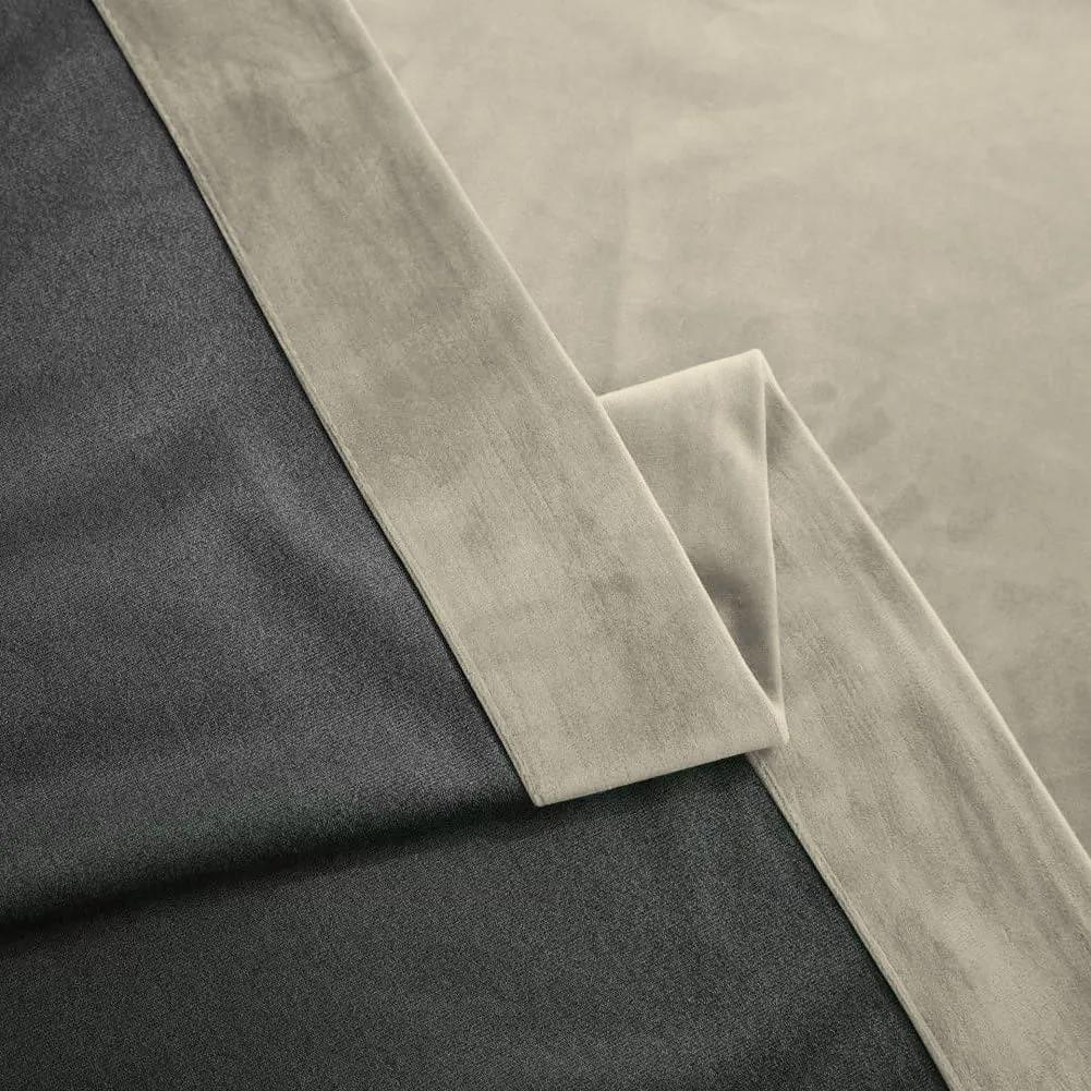 Set draperie din catifea blackout cu rejansa din bumbac tip fagure, Madison, densitate 700 g/ml, Winter White, 2 buc