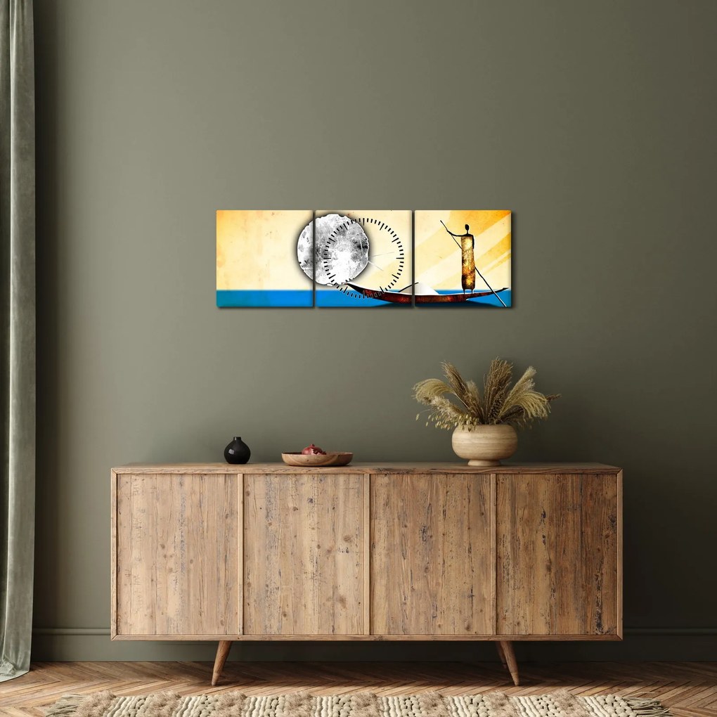 Tablou - Pictură străveche (cu ceas) (90x30 cm)