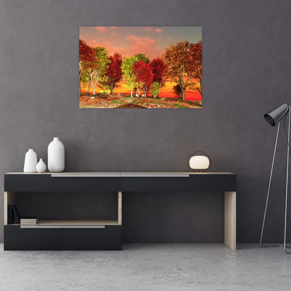 Tablou - Copaci colorate (90x60 cm)