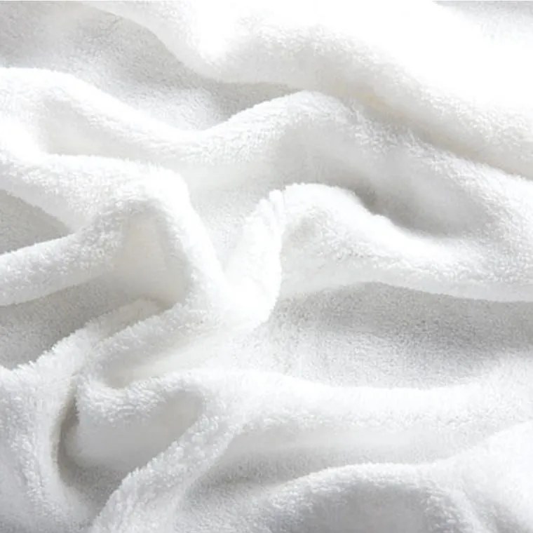 decoDoma Cearceaf cu elastic din micropluş alb 180 x 200 cm