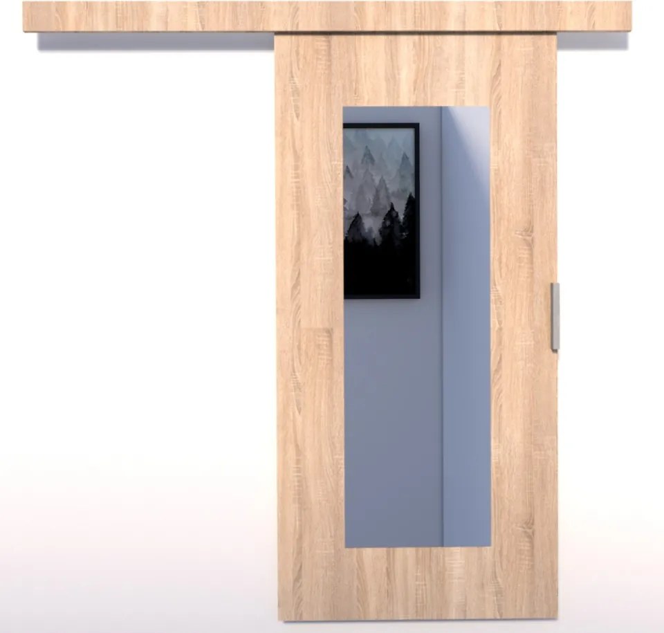 Usa glisanta, Nela, ADRK Furniture (Latime: 76 cm, Culoare: Wenge)