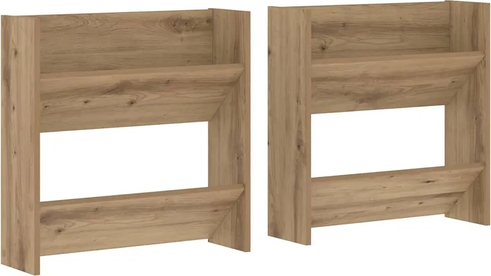 vidaXL Dulap pentru pantofi 2 pcs Stejar Artizanal 60 x 18 x 60 cm