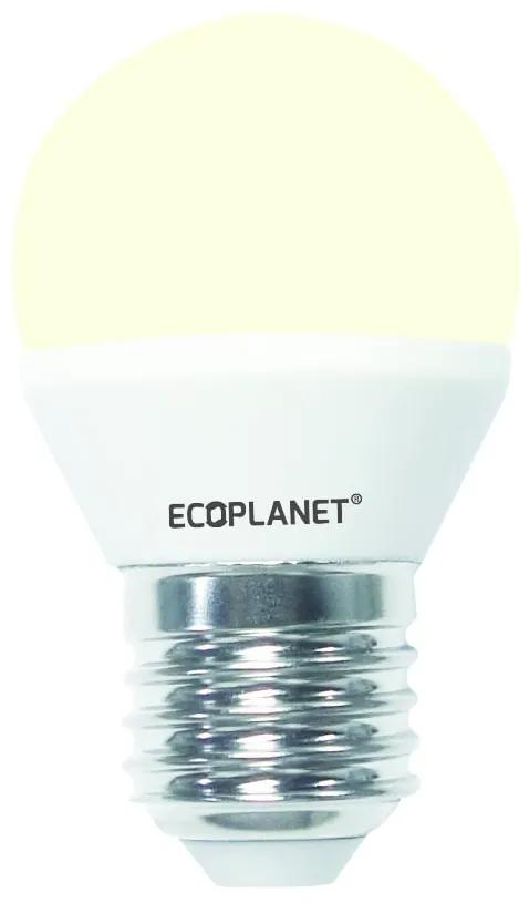 Set 10 buc - Bec LED Ecoplanet glob mic G45, E27, 7W (60W), 630 LM, F, lumina calda 3000K, Mat Lumina calda - 3000K, 10 buc
