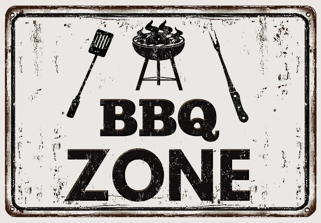 Fototapet - BBQ Zone - inscripție (254x184 cm), în 8 de alte dimensiuni noi