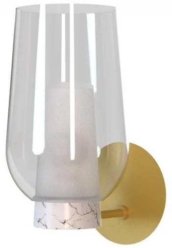 Aplica de perete design modern Nora auriu/ marmura alba