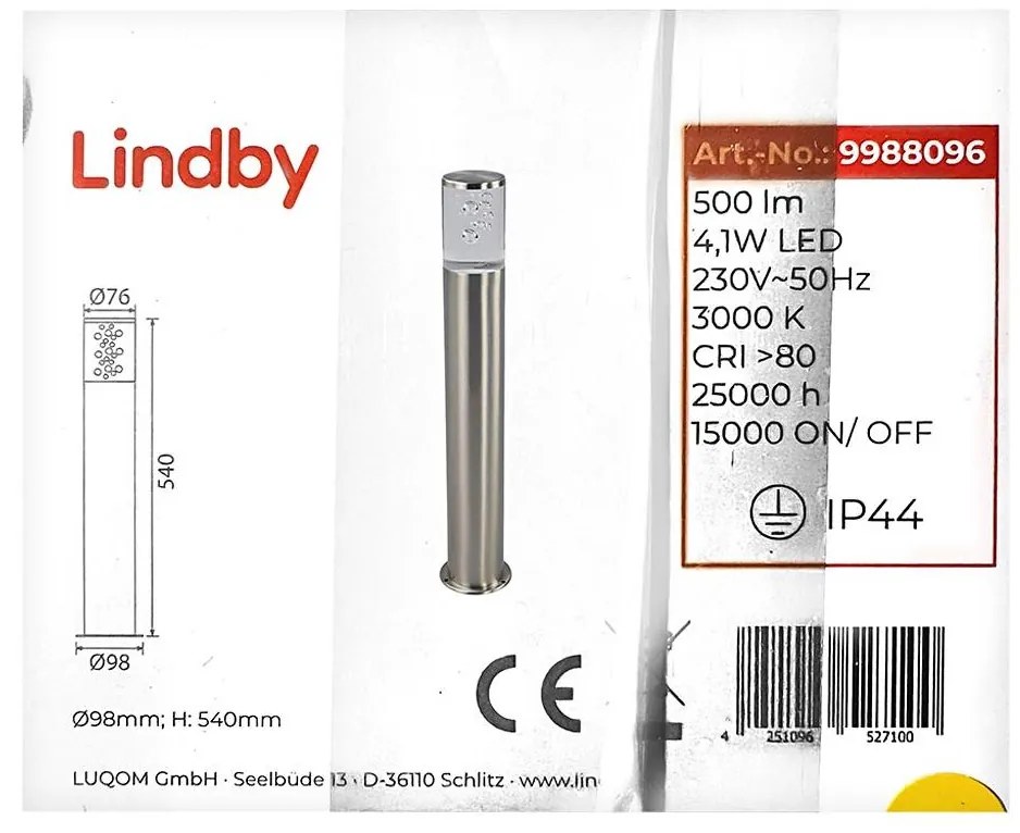 Lindby - Lampă LED exterior BELEN 4,1W 230V IP44