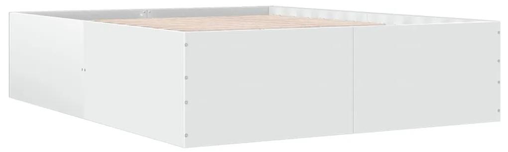 3280909 vidaXL Cadru de pat, alb, 160x200 cm, lemn prelucrat