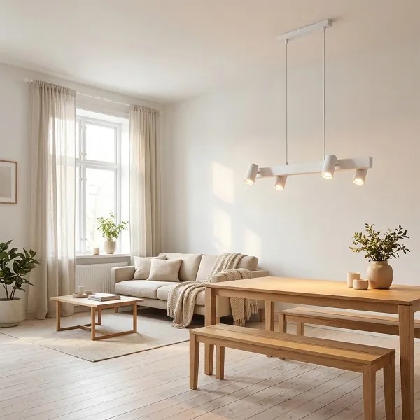 Brilagi - Lustra LED RGBW reglabilă pe cablu SELE 4xGU10/6,5W/230V albă