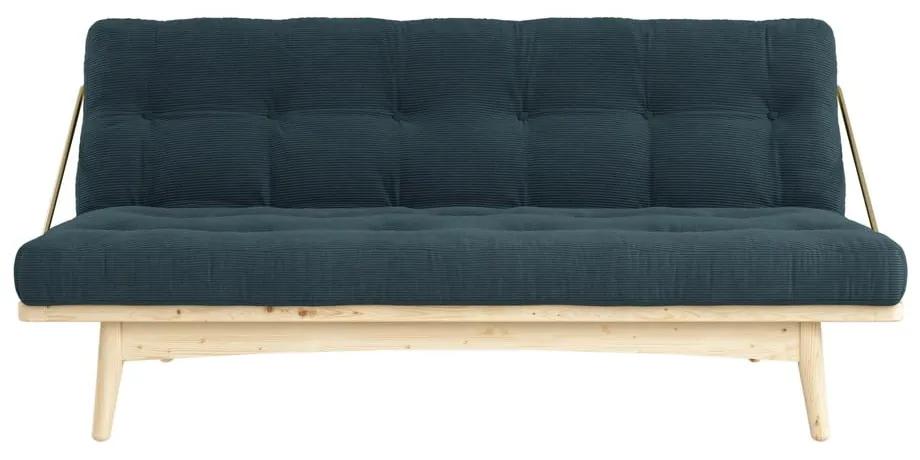 Canapea variabilă cu tapițerie din catifea reiată Karup Design Folk Raw/Pale Blue