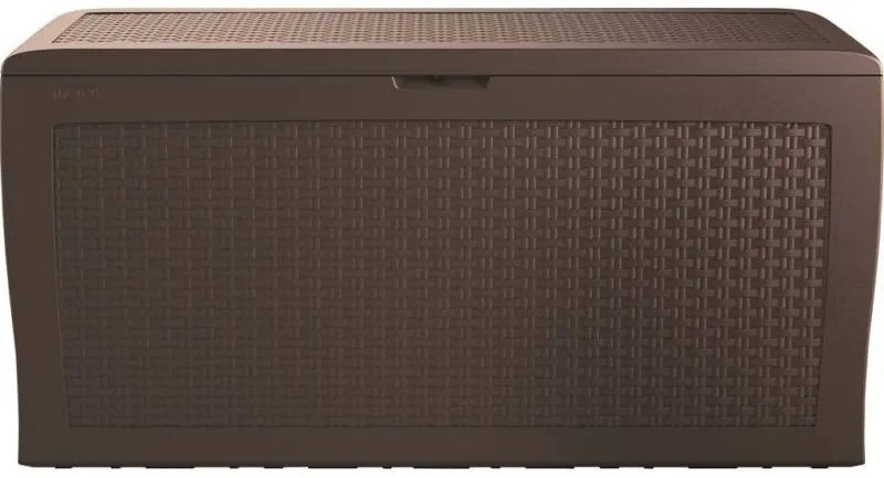 Cutie de depozitare pentru grădină din ratan Samoa, maro, 270 l